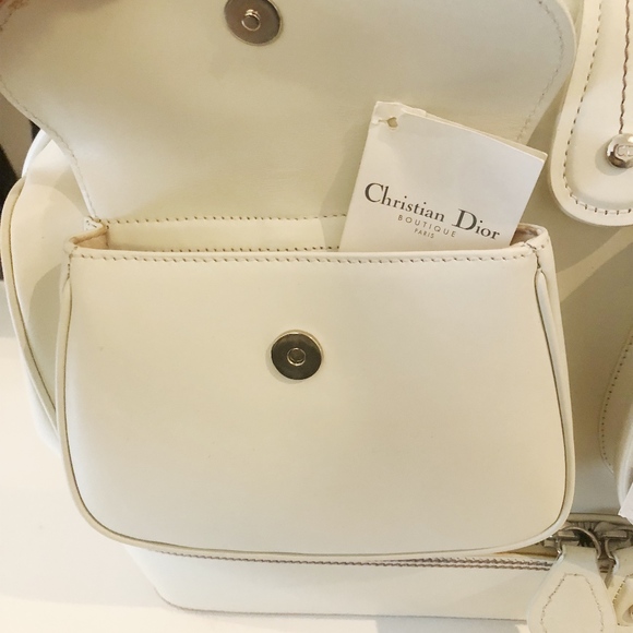 CHRISTIAN DIOR Leather Tote DETECTIVE white Bag - Picture 6 of 7